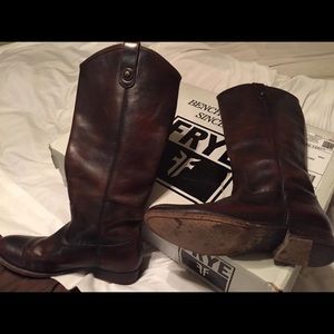 Frye Melissa Button tall riding boots-cognac 7.5B
